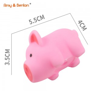 6 PCS mini Rubber Pig Baby Bath Toys Pink Rubber Screaming Sound Piggie Party Favors for Kids