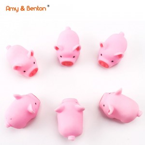6 PCS mini Rubber Pig Baby Bath Toys Roze Rubber Screaming Sound Piggie Party Favors foar bern