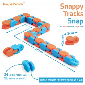 Wacky Tracks Snap ແລະ Click Snake Puzzles Stress Relief Fidget Toys