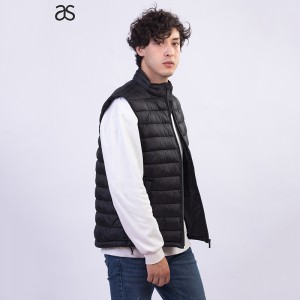 Woven Padded Vest Winter Outwear Quilted Gilet For Mens