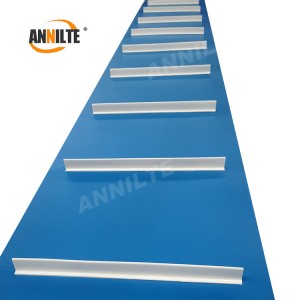 Annilte ነጭ መመሪያ አሞሌ pvc cleats conveyor ቀበቶ