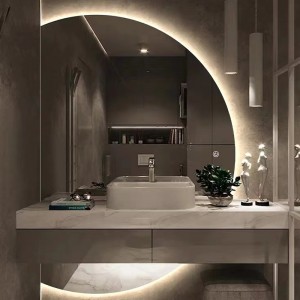 Màn hình cảm ứng thông minh Phòng tắm Led Gương hình bán nguyệt có đèn nền