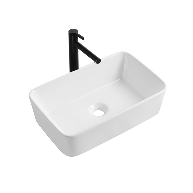 Lavabo moderno de porcelana, lavabo de sobremesa para baño, pequeños lavabos rectangulares para baño