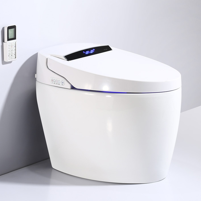 bathroom ceramic S trap heated intelligent toilet
