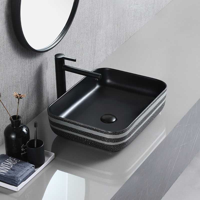 Elegant vask lavabo salle de bain keramisk mat dekoreret hotel lavavos kunstbassiner