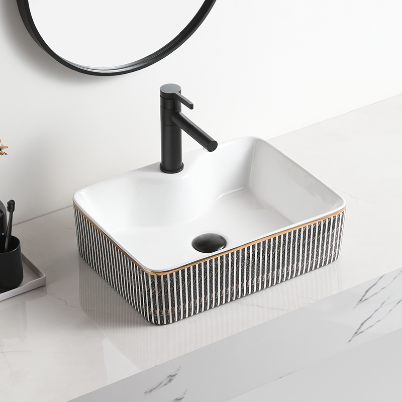 porselen umywalka decal waterproof washing basin countertop art square sink