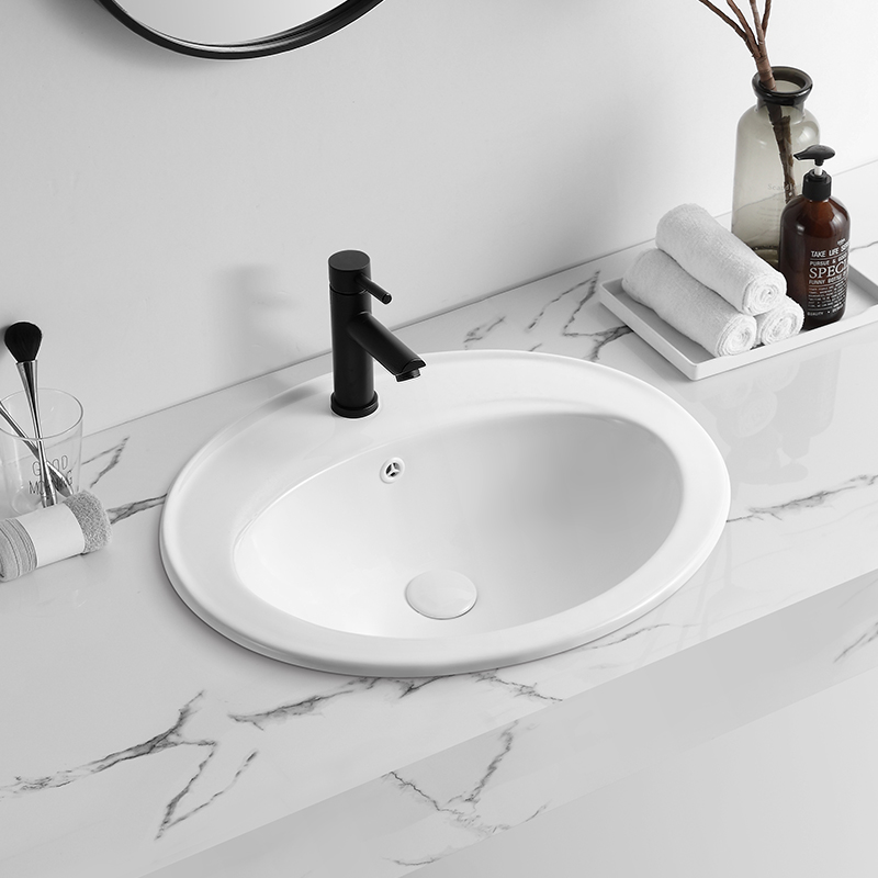 22 Inch Above Counter Wash Basin Sink Bathroom Vanity Oval Ceramic Counter Basin
