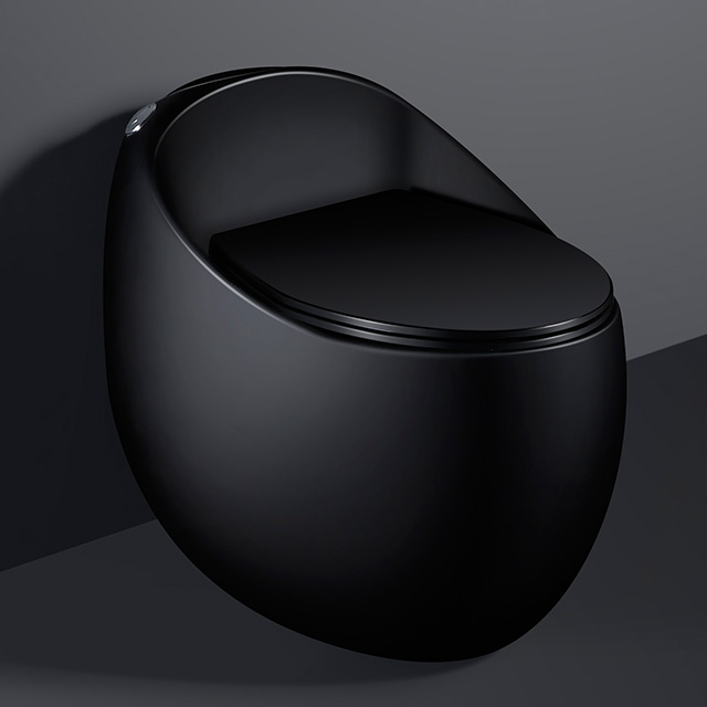 Modern äggform wc toalett svart färg sanitetsskål inodoro negro closetstol för badrum