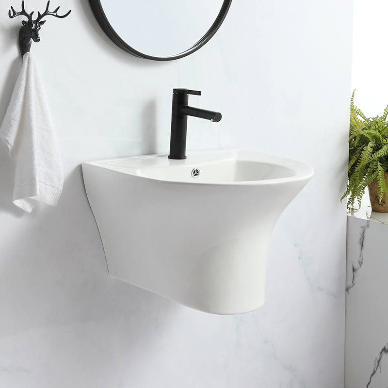 Hotel Nowoczesny design Biała łazienka wisząca ceramiczna umywalka toaletowa Toaleta Jednoczęściowa umywalka na cokole