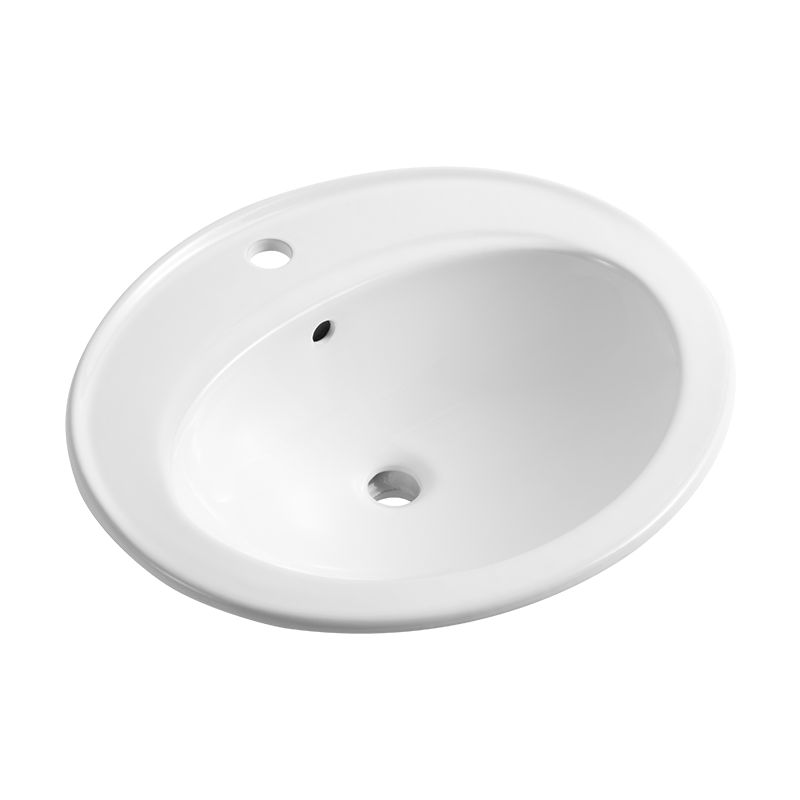 Classical Bathroom Oval Semi Counter Sinks Ceramic Above Counter Wash Basin Cabinet