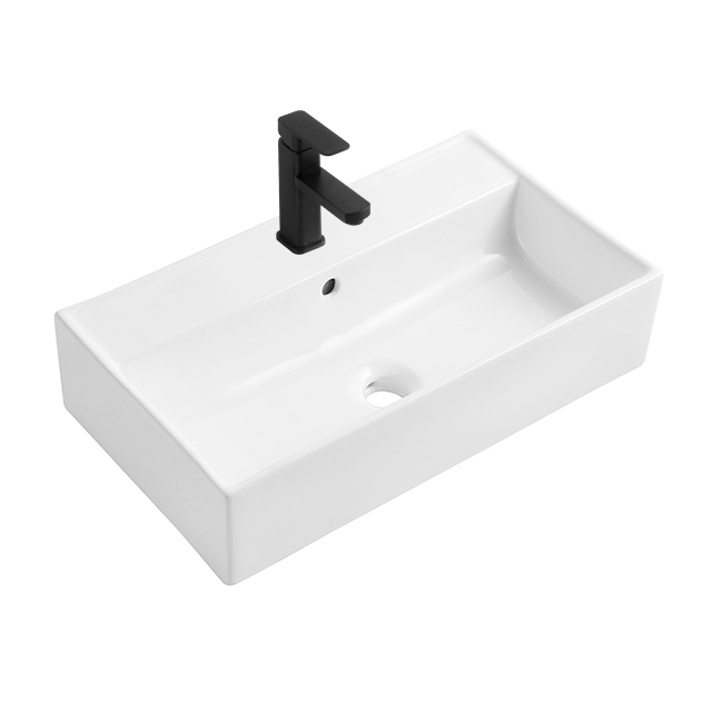 කර්මාන්තශාලා සෘජු සෙරමික් සින්ක් නානකාමරය Lavandino Quadrato Da Bagno White Glaze Counter Top Washbasin
