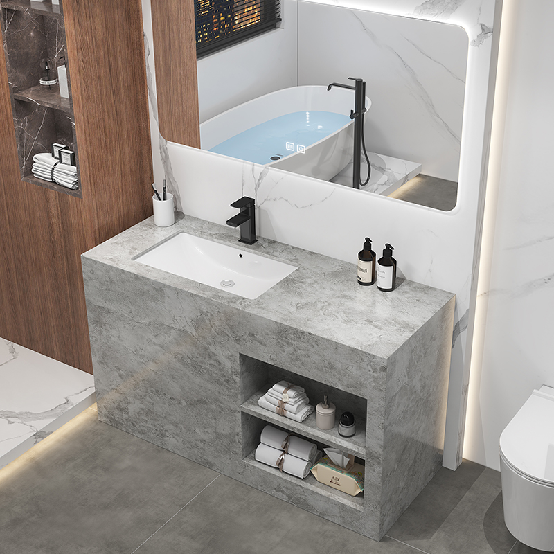 Modern Floor Standing Bathroom Vanity Cabinet With Mirror Bathroom Sink And Cabinet Combo