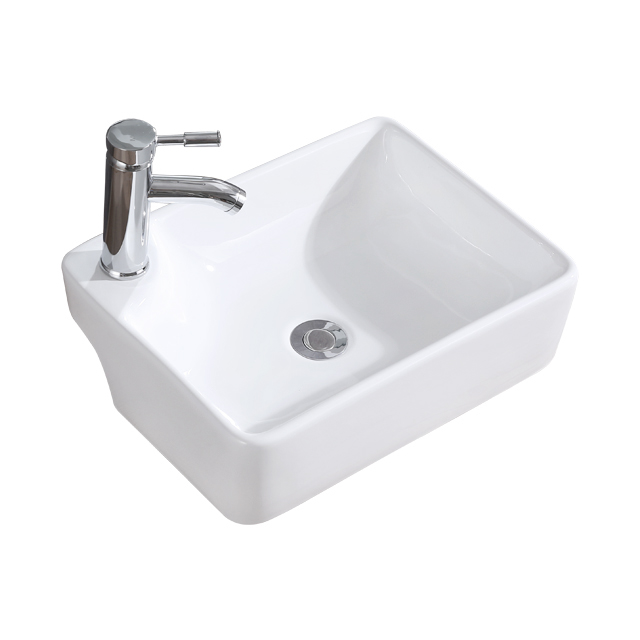 Bejgħ bl-ingrossa Wash Sink Sink tal-banju tal-porċellana Rettangolari Counter Top Basin
