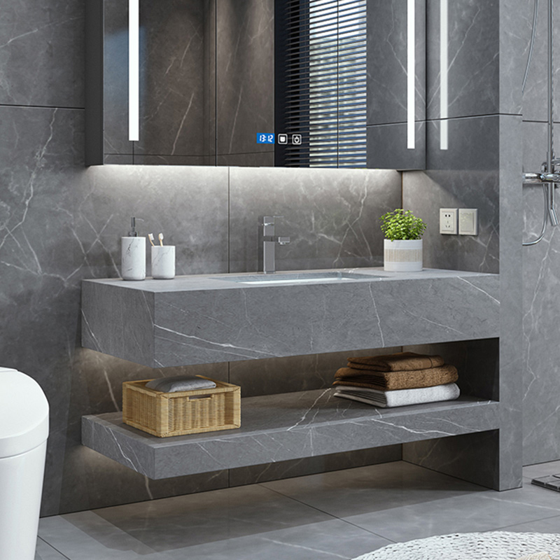 Murlun Lavabo Solid Surface Sink Wal Hung Marble Wash Basin Artificial Stone Bathroom Sinc