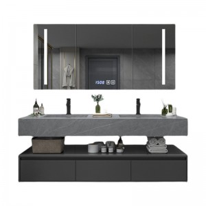 PriceList for Bathroom Vanity Single Sink - New Modern Wall Mounted Solid Wood Bathroom Cabinet With Mirror – Anyi