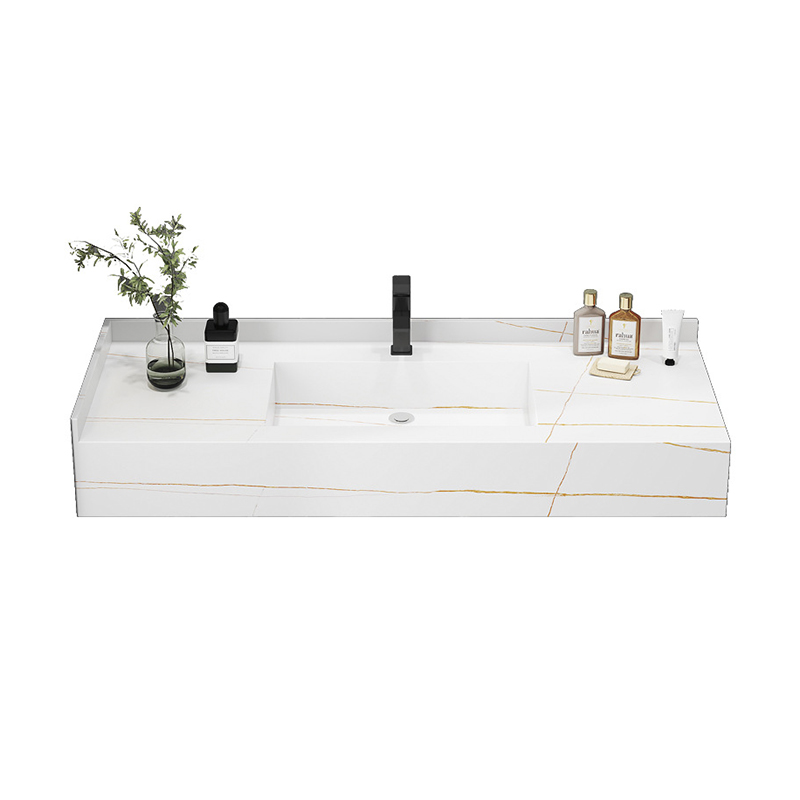 Vasque Marbre Noir Solid Surface Porcelain Sink Vato artifisialy Cabinet Basin efitra fandroana Vanity Double Sink