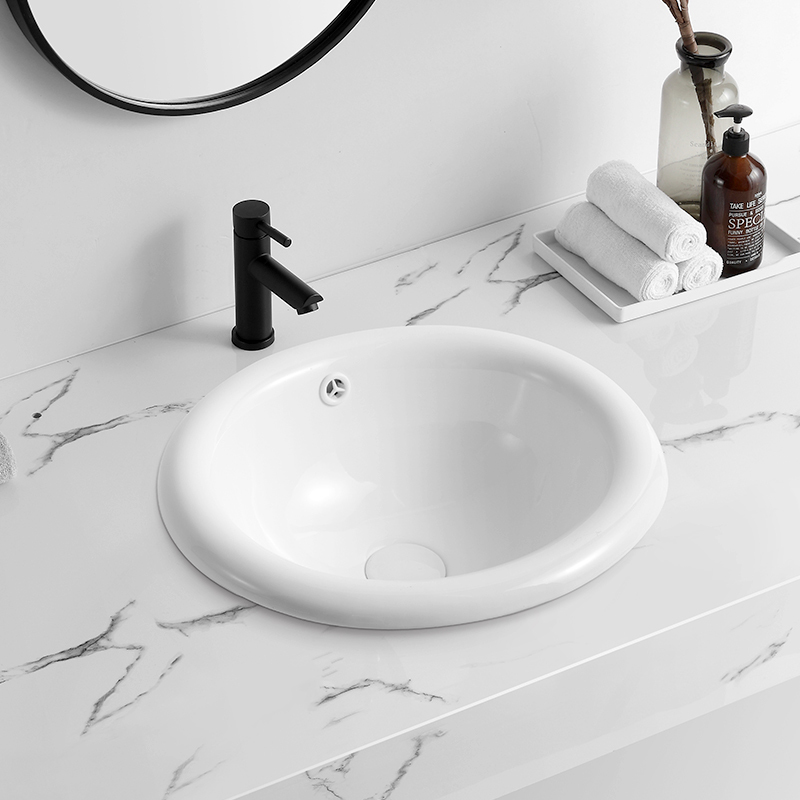 High Quality Counter Pamusoro Semi Recessed Art Wash bheseni Ceramic Bathroom Vanity Sink
