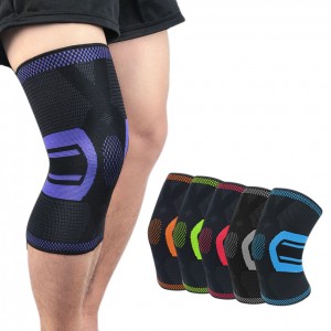 Компресивни ракави за колена, високо еластичен атлетски најлон за трчање на отворено за трчање, 3D плетен компресивен држач за ракави за колена