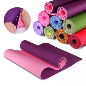 tappetino da yoga, logo personalizzato del produttore stampato tappetino da yoga in TPE per esercizi di fitness, pilates, yoga, spessore 6 mm, antiscivolo