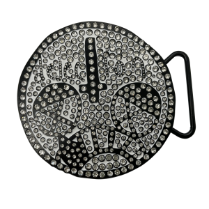 Personalisierter schwarzer Gürtel mit silberner Diamantschnalle