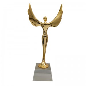 Suasmenintas aukščiausios kokybės metalinis auksinis Laisvės statulos trofėjus