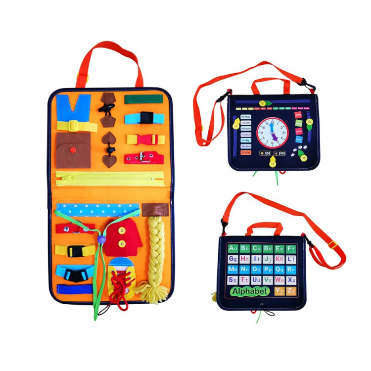 Busy Board Montessori Mainan Perjalanan Sensorik Balita untuk Balita dan Anak Kecil