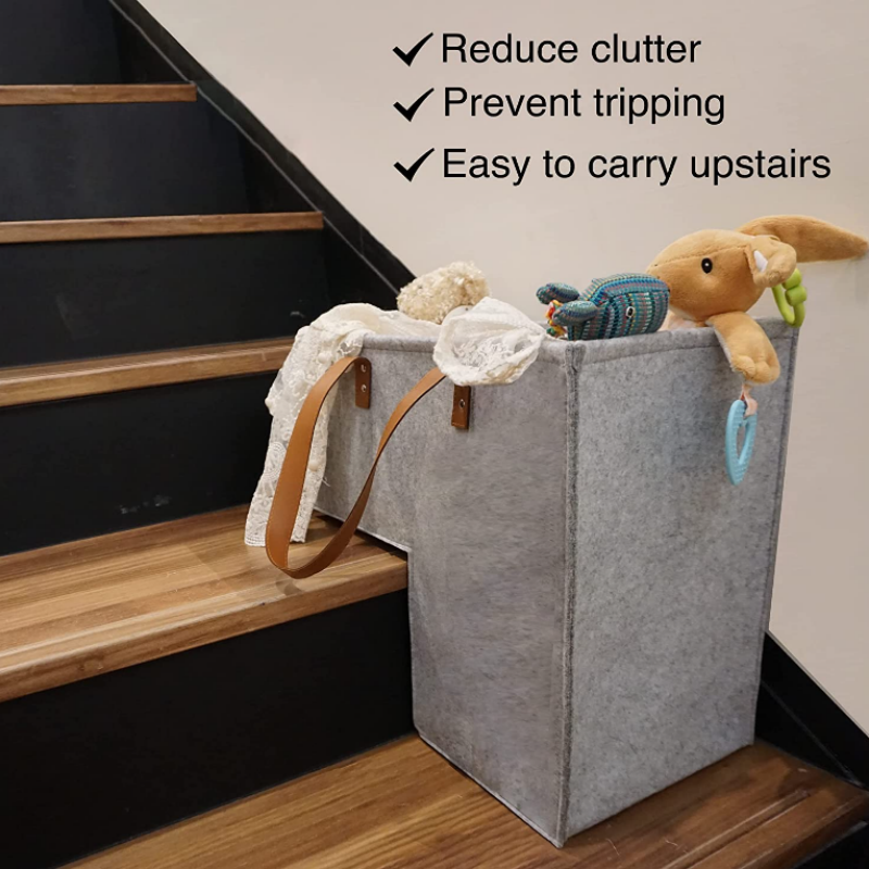 4 mm Premium filt trappekurv, sammenleggbar trappekurv Oppbevaringsorganisering for hjem og kontor