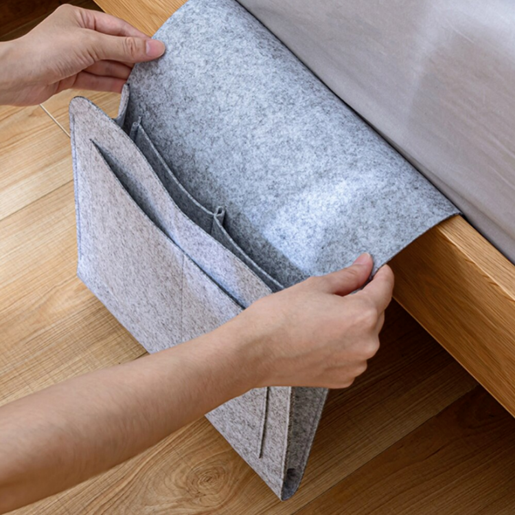 Filt sengekanten Hengepose Oppbevaringsorgan Sengeholder Lomme Caddy Seng Sofa Skrivebord