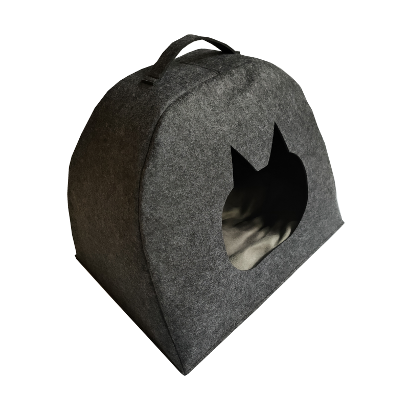 Dizajni i ri Shtrati i Tunelit të Qenit të Vogël Felt Cat Cave Foleja e Kafshëve Imazhi i veçuar