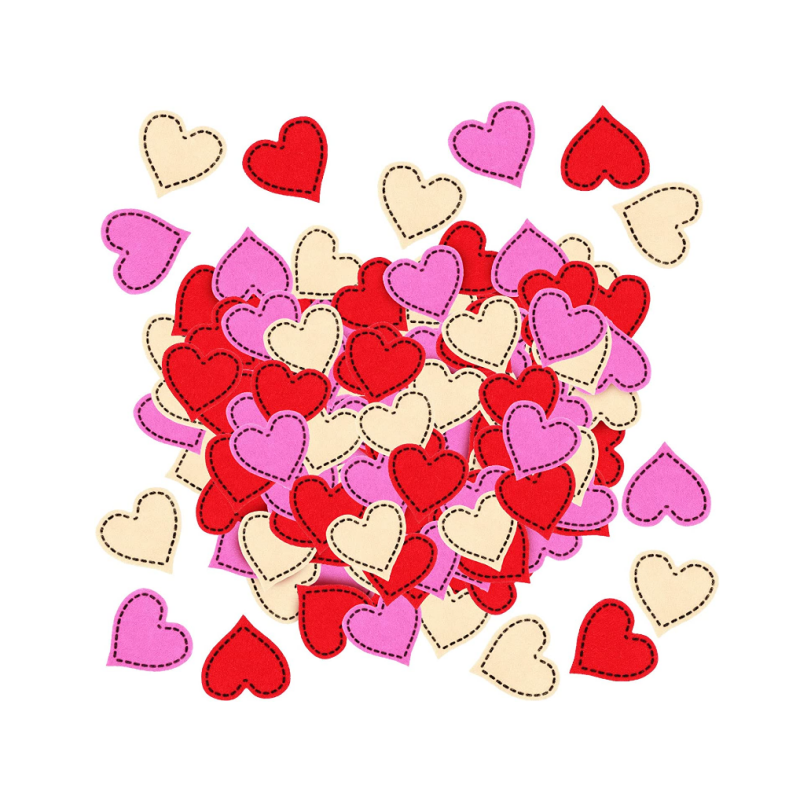 Filt klistremerker sydd filt hjerte klistremerker Filt kjærlighet dekorasjoner for Valentinsdagen