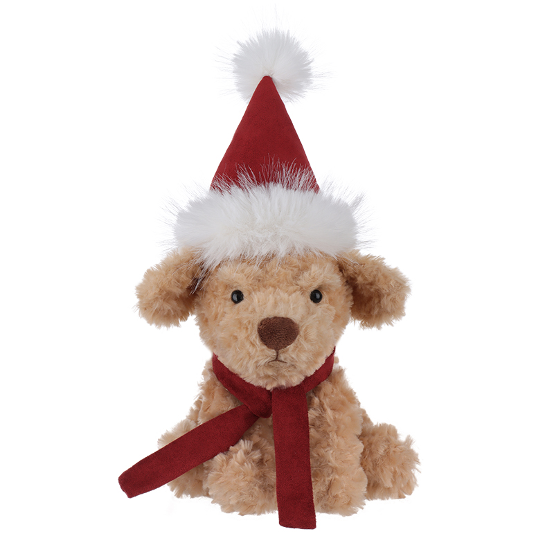 Apricot Lamb Christmas vid puppy Stuffed Animal Soft Plush Toys