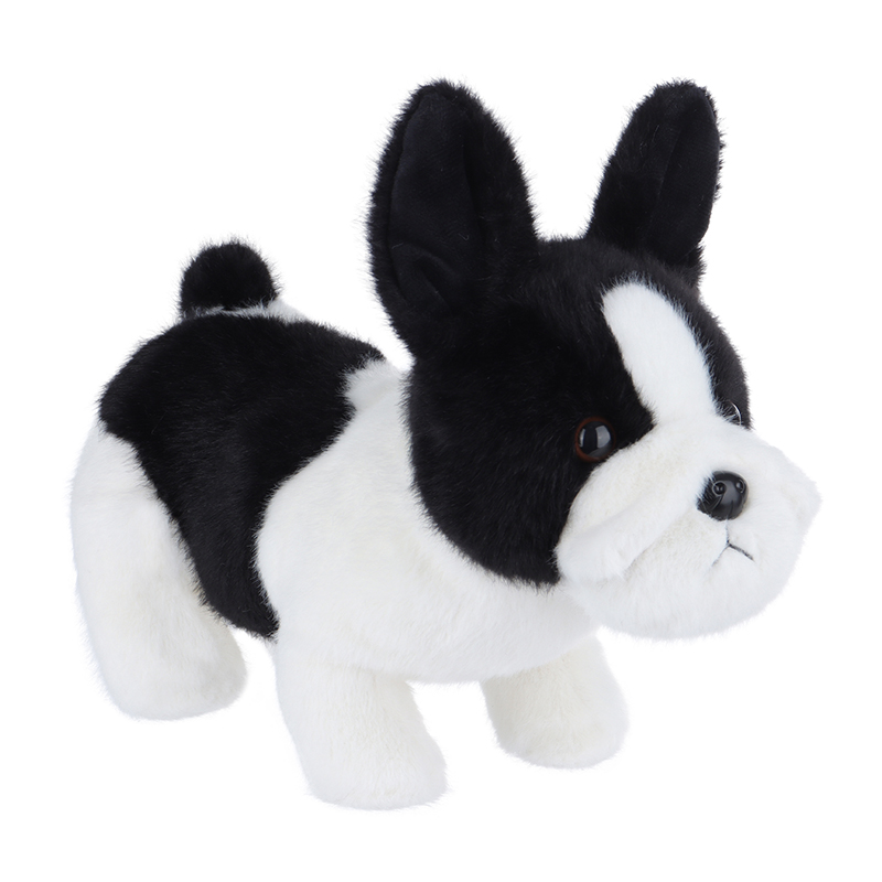 Шармантни француски булдог од кајсије јагње – црно-беле плишане плишане играчке од меких плишаних животиња