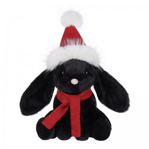 ألعاب قطيفة ناعمة على شكل خروف المشمش لعيد الميلاد على شكل أرنب أسود محشو على شكل حيوانات ناعمة