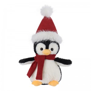 ألعاب قطيفة ناعمة على شكل خروف المشمش لعيد الميلاد والبطريق الأسود المحشو على شكل حيوانات