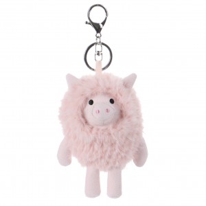 Apricot Lamb Key- Radish Pig Stuffed Animal Plush Keychain