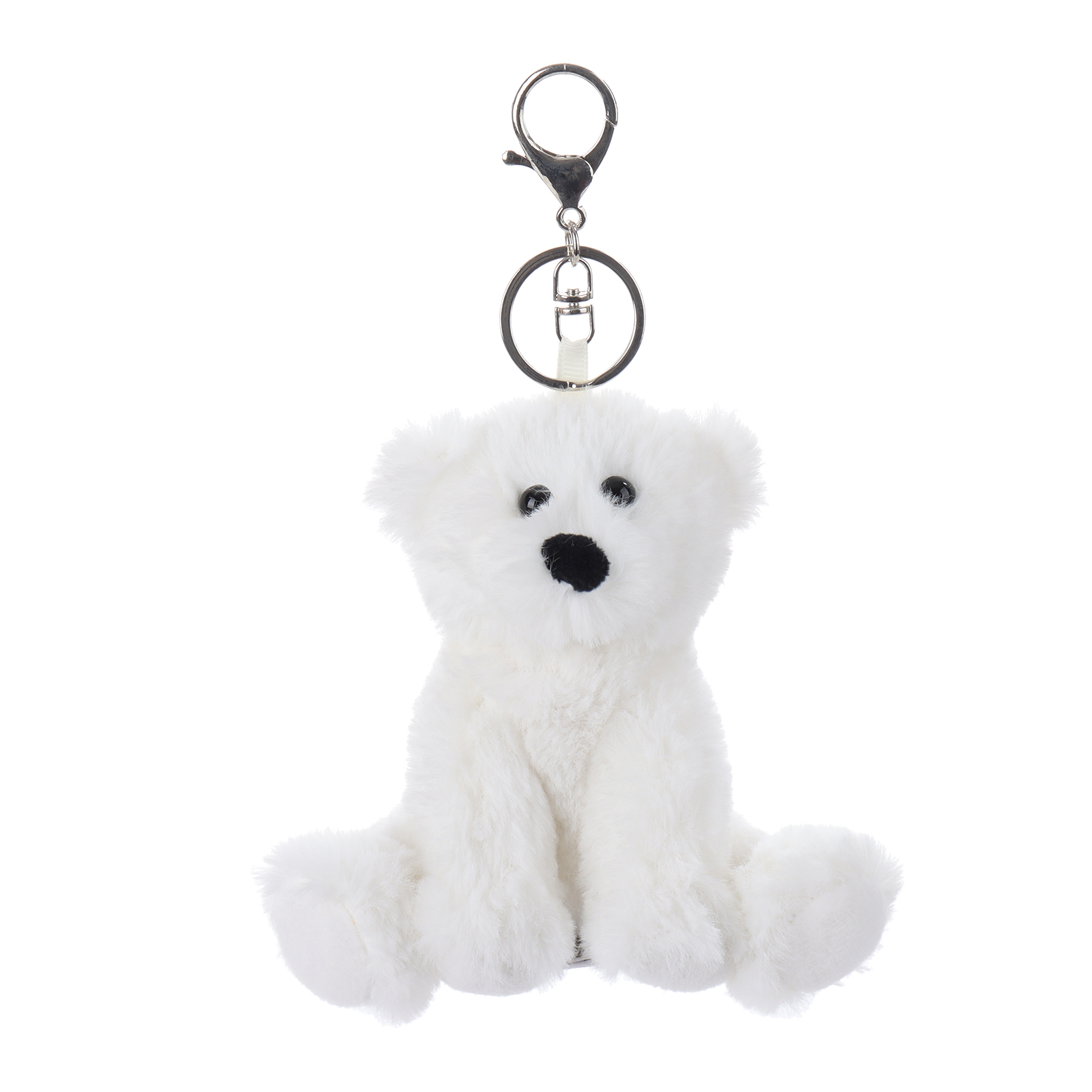 מפתח טלה משמש- דוב קוטב לבן ממולאת חיה קטיפה רכה Keychian