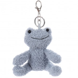 Apricot Lamb Velvet Frog Keychain-Blue Stuffed Animal Soft Plush Keychain