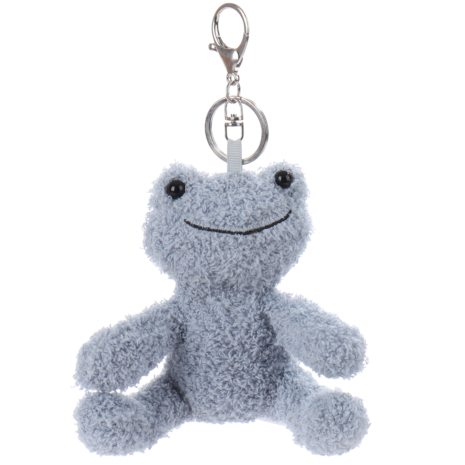 Aprikos Lamm Velvet Frog Keychain-Blue Stuff Déier Soft Plüsch Keychain