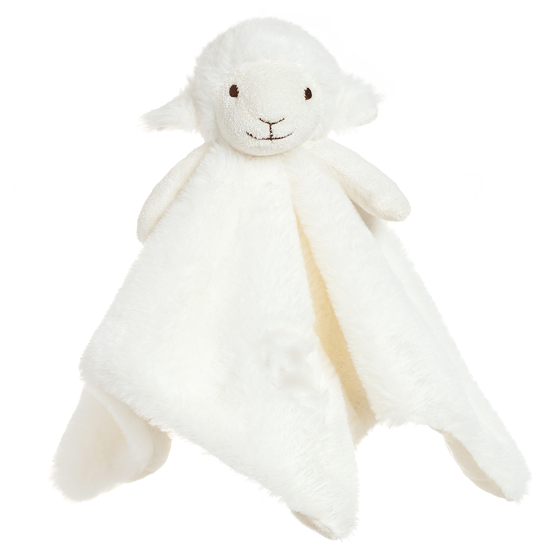 Apicot Lamb Plush Toy White Lamb Security Blanket Baby Lovey Dolması
