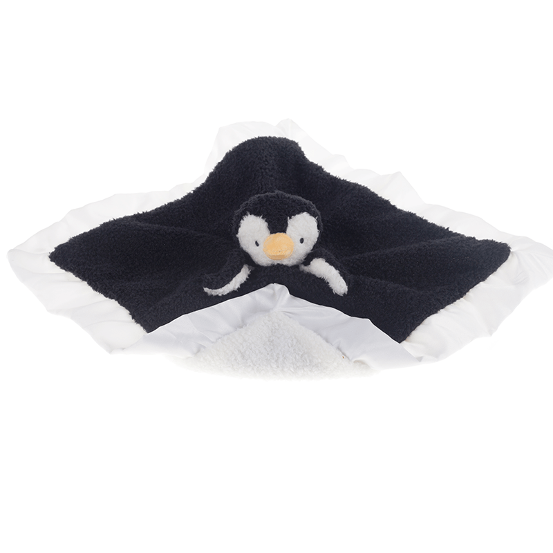 Apicot Lamb Plush Toy Black Penguin Security Blanket Baby Lovey Stuffed Animal