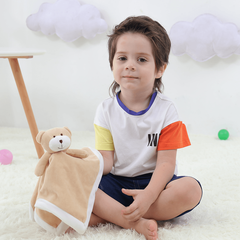 Apicot Lamb պլյուշ խաղալիք Teddy Bear անվտանգության վերմակ Baby Lovey լցոնված կենդանի