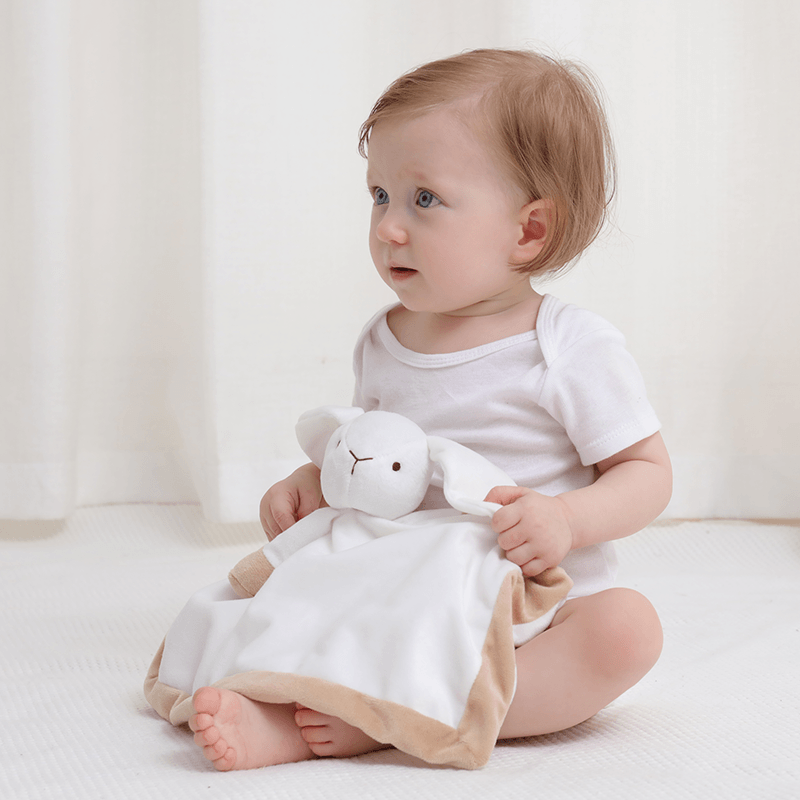 Apicot jagnjetina plišana igračka Bijeli zeko Sigurnosno ćebe Baby Lovey punjena životinja