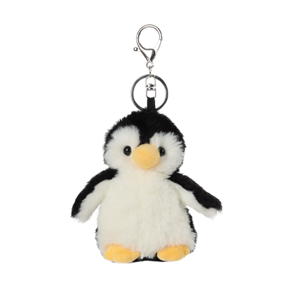 Abrikota Ŝafido Plush Nigra Pingveno Plenbesta Ŝlosilĉeno