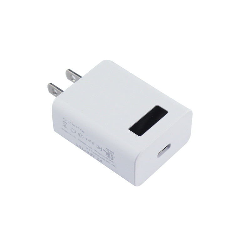 क्वालकॉम 3.0 फास्ट वॉल चार्जर AC100V AC240V 18W USB C वॉल अडॅप्टर