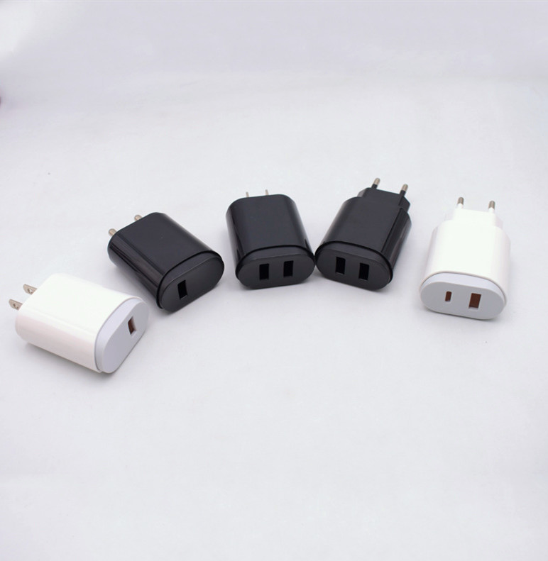 Ātrās uzlādes adapteris 18 w Qualcomm 3.0 sienas lādētājs divu portu USB sienas lādētāji, kas paredzēti ES — Indija