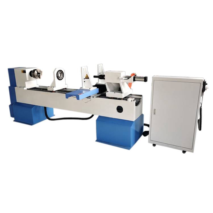 Panel Controller Single Axis Two Knives Turning CNC Wood Lathe for Baseball Bat Featured Image