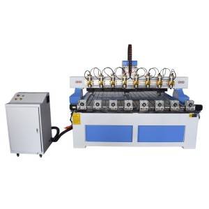 8 spindlar 3D Carving CNC Woodworking Router Machine 4 Axis Wood CNC Machine