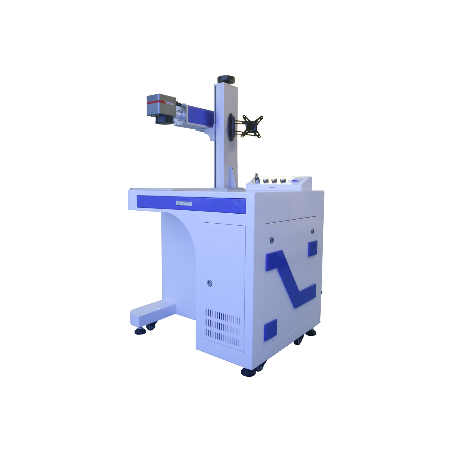 Namizni laserski tiskarski stroj 20w/30w/50w/70w/100w stroj za lasersko označevanje vlaken Predstavljena slika
