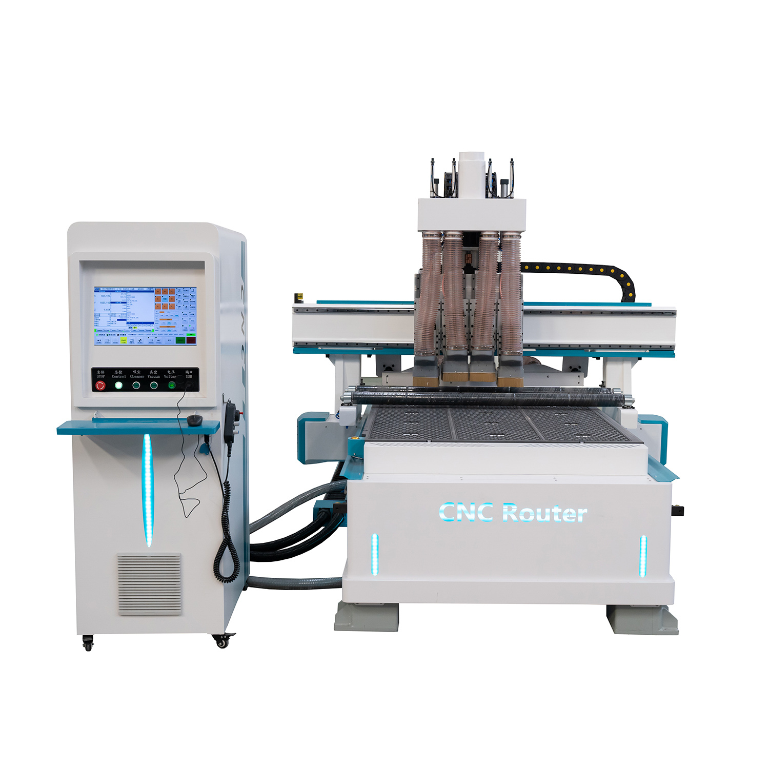 China CNC Fabricação 1325 Refrigeração Pneumática a Ar 4 Eixos Máquina Automática de Escultura em Madeira