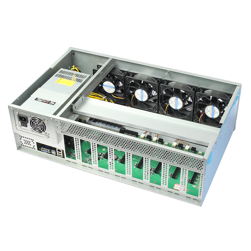 8GPU serverdeksel datamaskinvert med 65 mm avstand 2400w psu grafikkortrigg